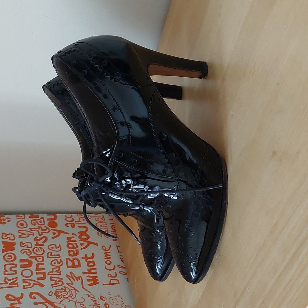 Etro black patent high heel shoes
